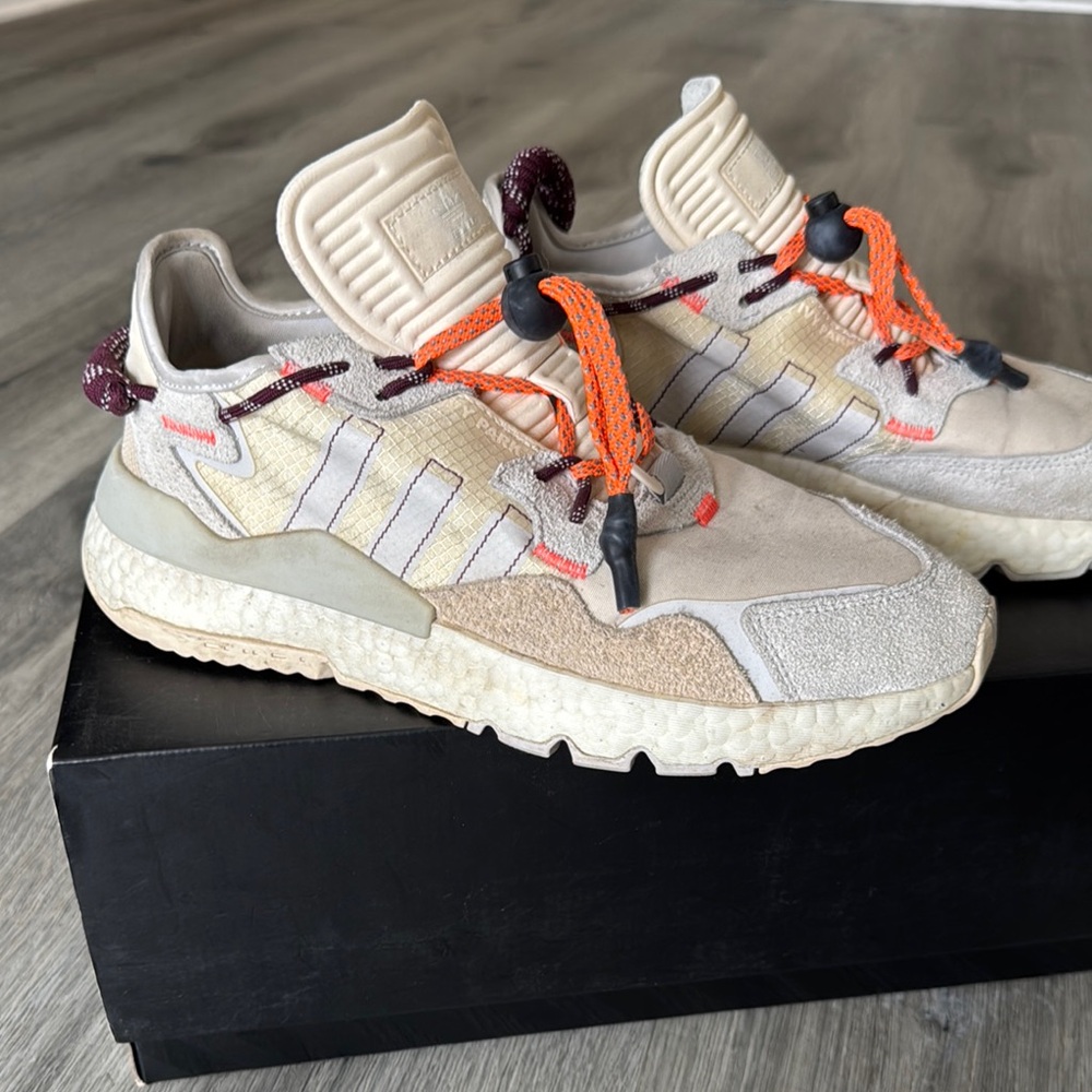 Adidas Beige and Orange Sneakers